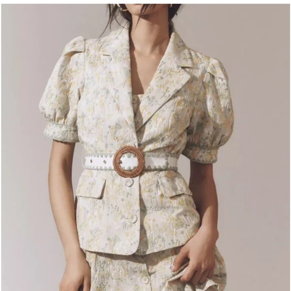 English Factory Floral Belted Blazer